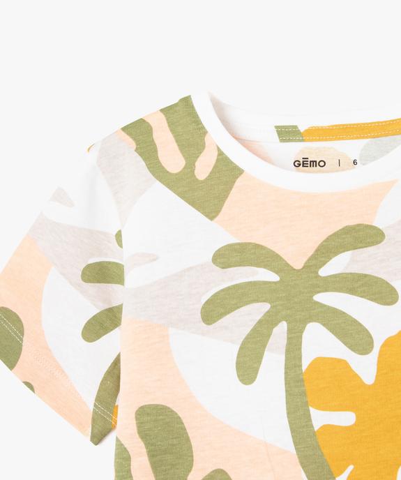 Tee-shirt manches courtes à motifs exotiques garçon vue2 - GEMO (ENFANT) - GEMO
