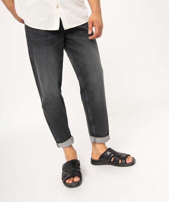 Sandales homme mules confort dessus cuir uni vue1 - GEMO (CASUAL) - GEMO