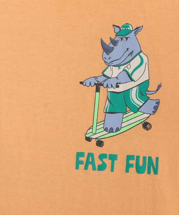 Tee-shirt manches courtes à motif poitrine et dos garçon vue2 - GEMO 4G GARCON - GEMO