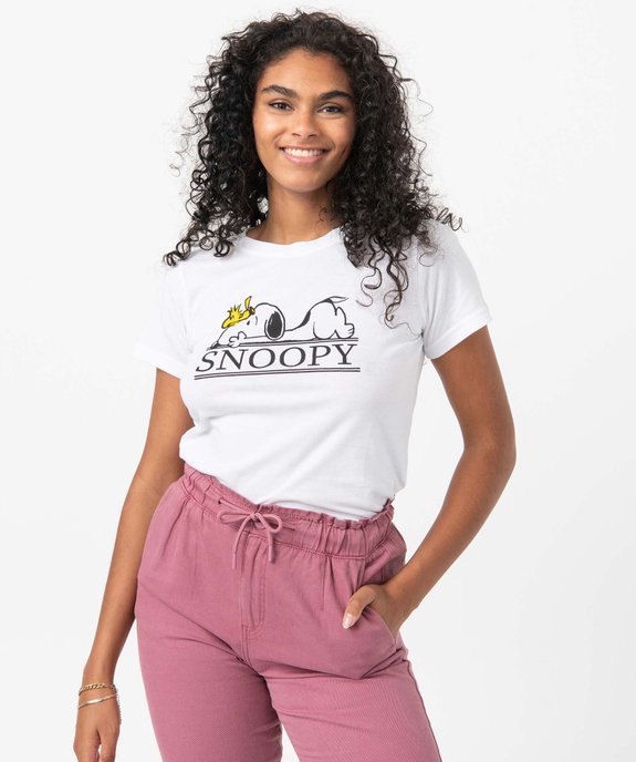 Tee-shirt femme à manches courtes avec motif Snoopy - Peanuts vue1 - SNOOPY - GEMO