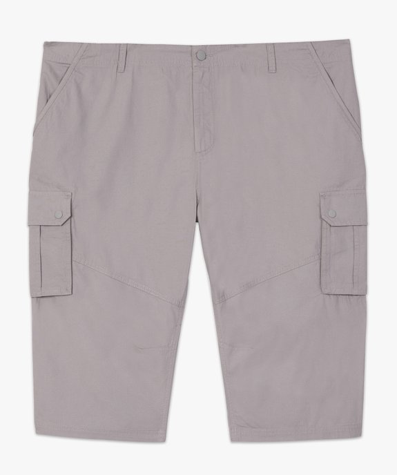 Pantacourt homme grande taille en toile unie avec larges poches vue4 - GEMO (G TAILLE) - GEMO