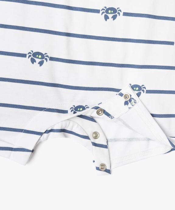 Combishort en coton avec motifs marins bébé garçon vue3 - GEMO 4G BEBE - GEMO
