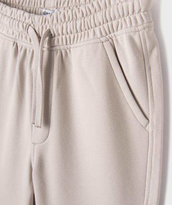 Bermuda uni en maille French Terry avec ceinture ajustable garçon vue2 - GEMO 4G GARCON - GEMO