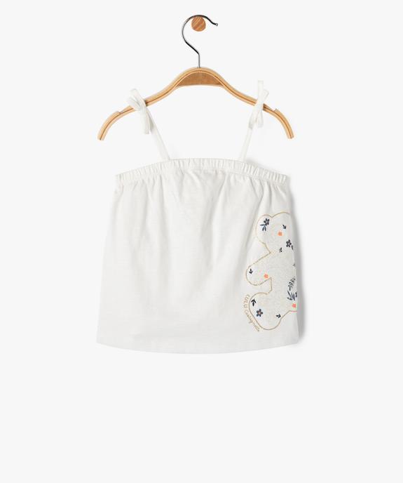 Débardeur bébé fille à fines bretelles et broderie - LuluCastagnette vue1 - LULUCASTAGNETTE - GEMO