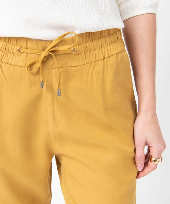 Pantalon femme en Lyocell forme carotte vue2 - GEMO 4G FEMME - GEMO
