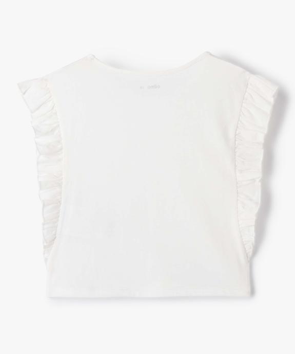 Tee-shirt avec volants sur les côtés fille vue4 - GEMO 4G FILLE - GEMO