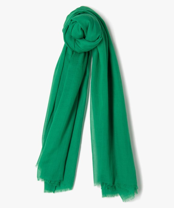 Foulard extra fin en polyester recyclé uni femme vue1 - GEMO 4G FEMME - GEMO