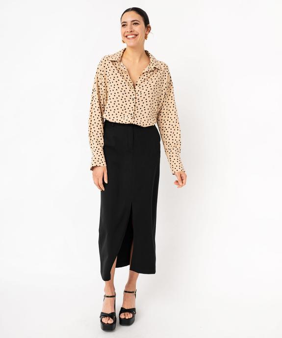 Jupe crayon fendue en maille stretch femme vue5 - GEMO(FEMME PAP) - GEMO