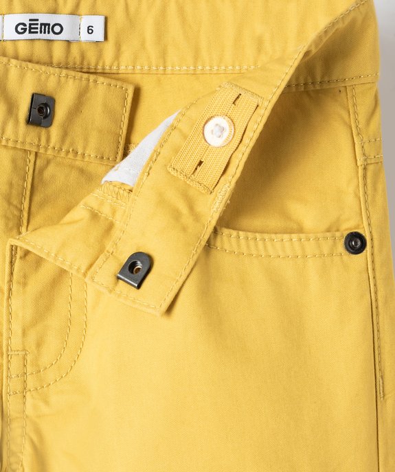 Bermuda garçon en coton twill uni à revers vue3 - GEMO 4G GARCON - GEMO