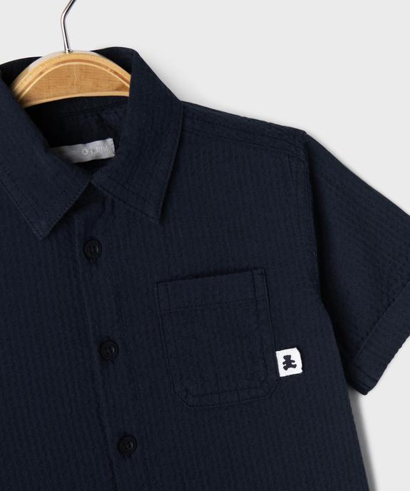 Chemise manches courtes en coton gaufré bébé garçon - LuluCastagnette vue2 - LULUCASTAGNETTE - GEMO