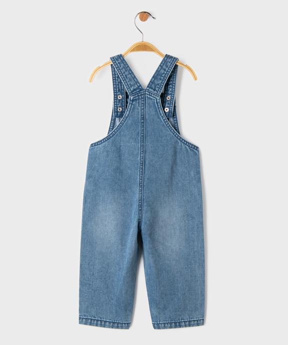 Salopette en jean avec entrejambe zippé bébé garçon vue5 - GEMO(BEBE DEBT) - GEMO
