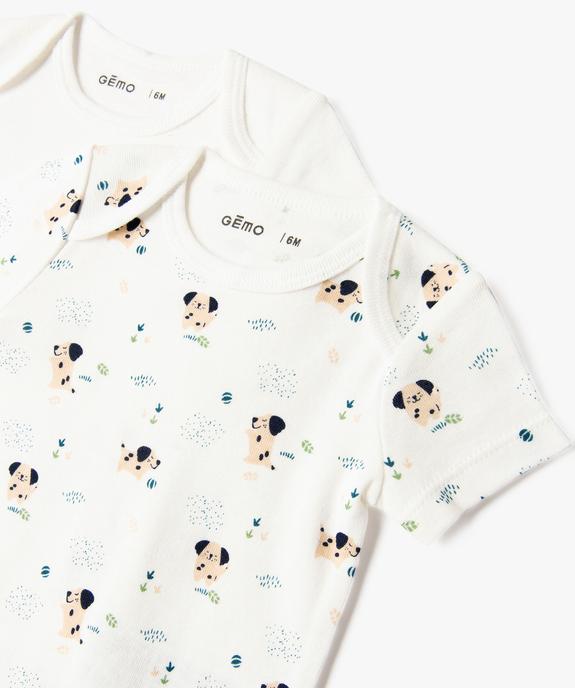 Body à manches courtes et col américain en coton biologique bébé (lot de 3) vue3 - GEMO 4G BEBE - GEMO