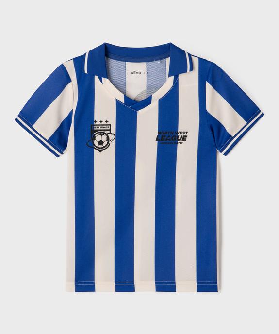 Tee-shirt manches courtes en maille style maillot de foot garçon vue1 - GEMO (ENFANT) - GEMO