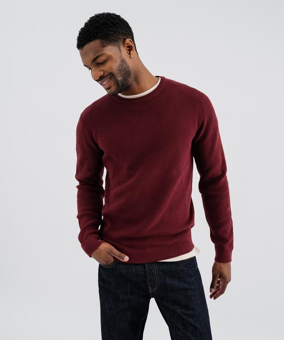 Pull en tricot perlé en coton homme vue1 - GEMO (HOMME) - GEMO