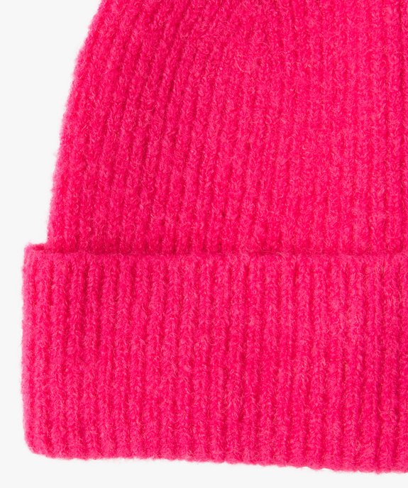Bonnet femme en maille côtelée vue2 - GEMO (ACCESS) - GEMO