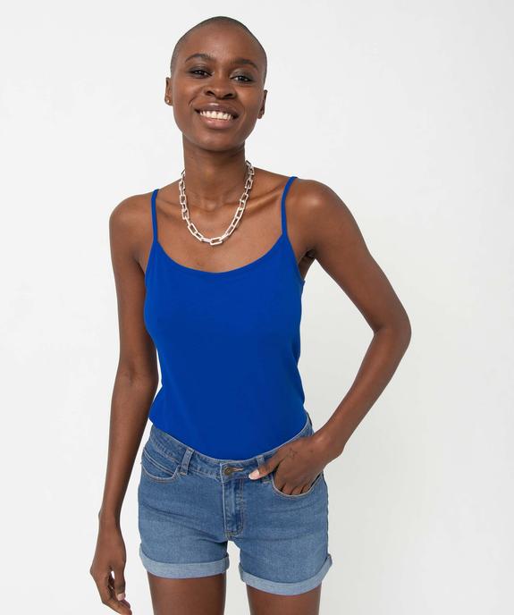 Débardeur uni à fines bretelles femme vue1 - GEMO (MAILLE) - GEMO