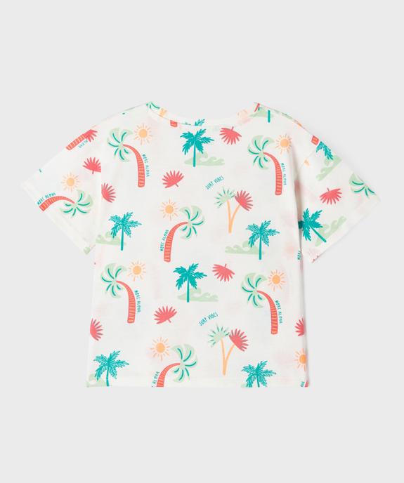 Tee-shirt à manches courtes à motifs estivaux fille vue3 - GEMO (ENFANT) - GEMO