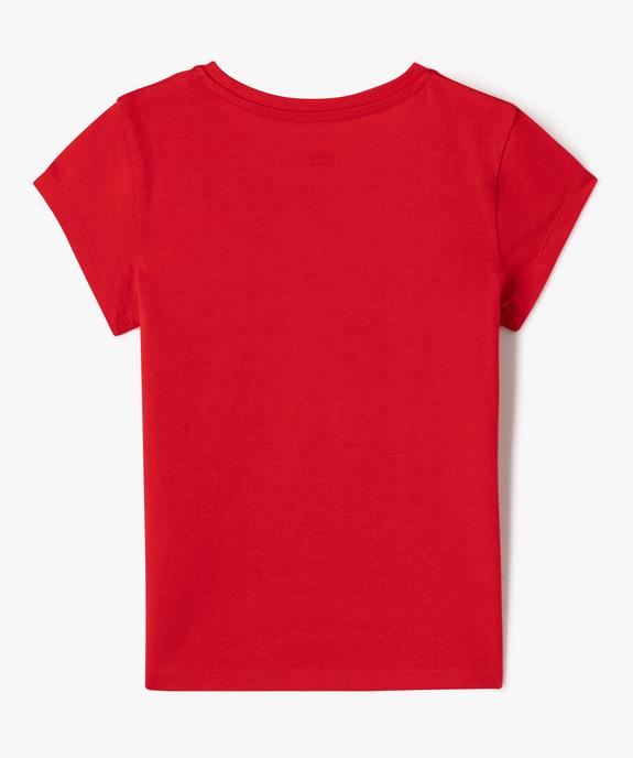 Tee-shirt manches courtes avec motif de Noël fille vue3 - GEMO 4G FILLE - GEMO