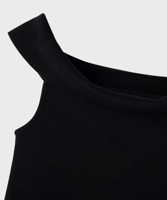 Tee-shirt sans manches à col bardot en maille côtelée fille vue2 - GEMO 4G FILLE - GEMO