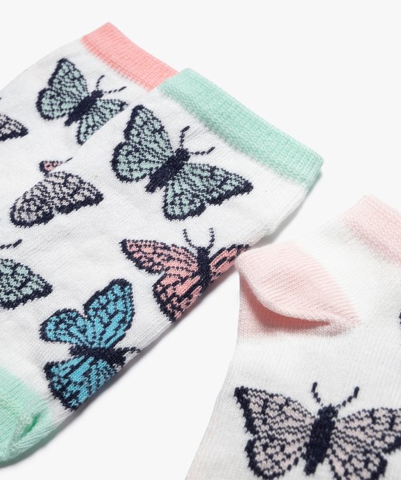 Chaussettes ultra coutes à motif papillons fille (lot de 3) vue4 - GEMO (ENFANT) - GEMO