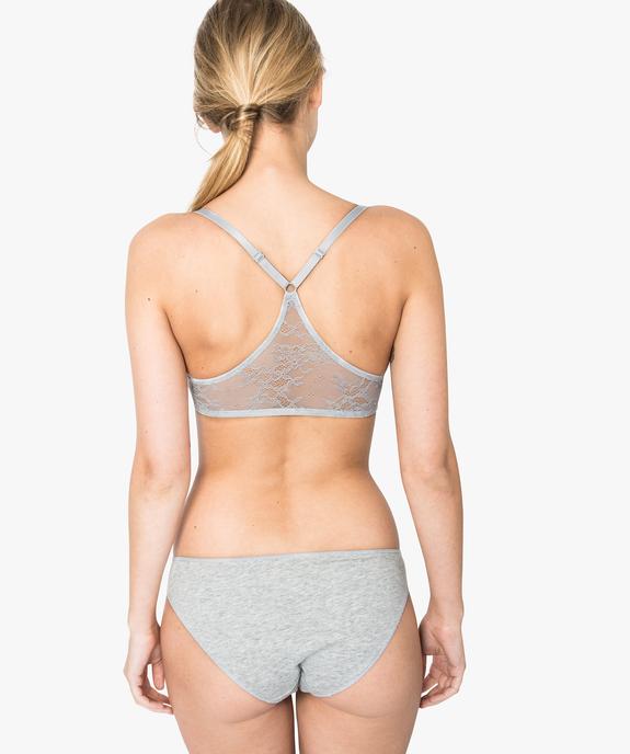 Soutien-gorge push-up sans armatures avec dos nageur en dentelle vue3 - GEMO(HOMWR FEM) - GEMO