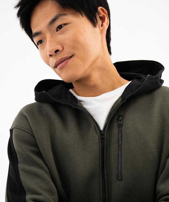 Sweat zippé à capuche bicolore homme vue2 - GEMO (HOMME) - GEMO