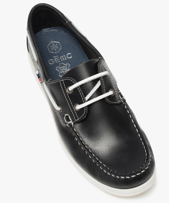 Chaussures bateau homme dessus et intérieur cuir  vue5 - GEMO (CASUAL) - GEMO