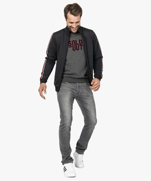 Sweat homme zippé à rayures sur les bras vue5 - GEMO (HOMME) - GEMO