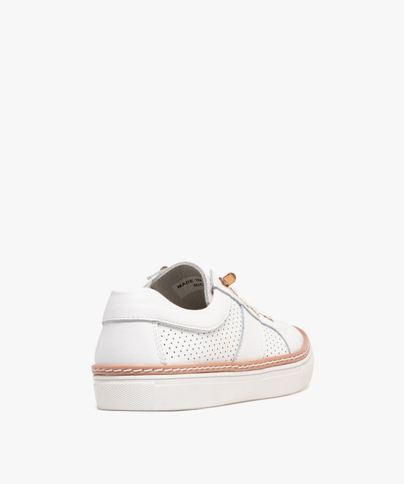 Baskets basses dessus cuir à lacets élastiques femme - Alma Planète vue4 - ALMA PLANETE - GEMO