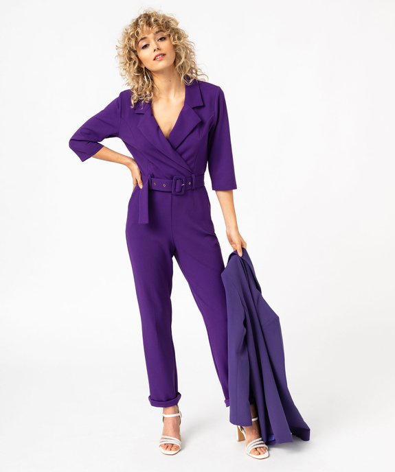 Combinaison pantalon avec col tailleur femme  vue5 - GEMO(FEMME PAP) - GEMO