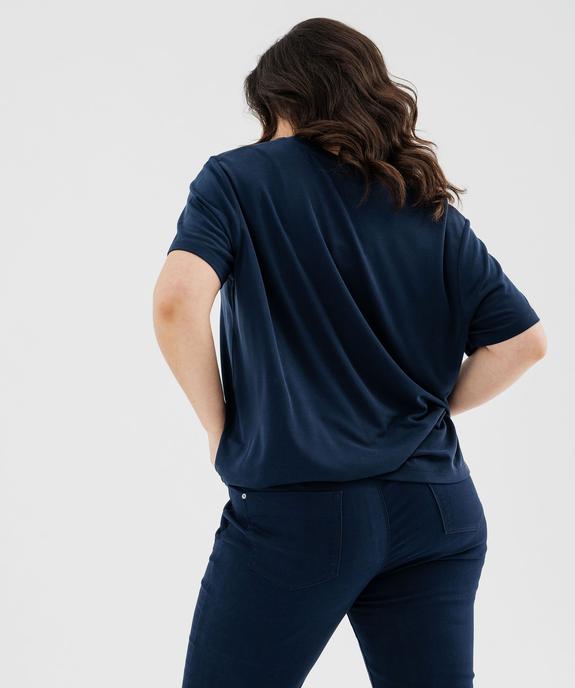 Tee-shirt manches courtes en modal souple col V femme grande taille vue3 - GEMO (G TAILLE) - GEMO