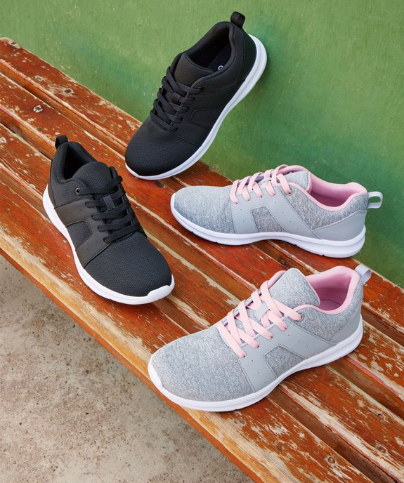 Baskets running en textile uni extralégères femme vue6 - GEMO (SPORTSWR) - GEMO