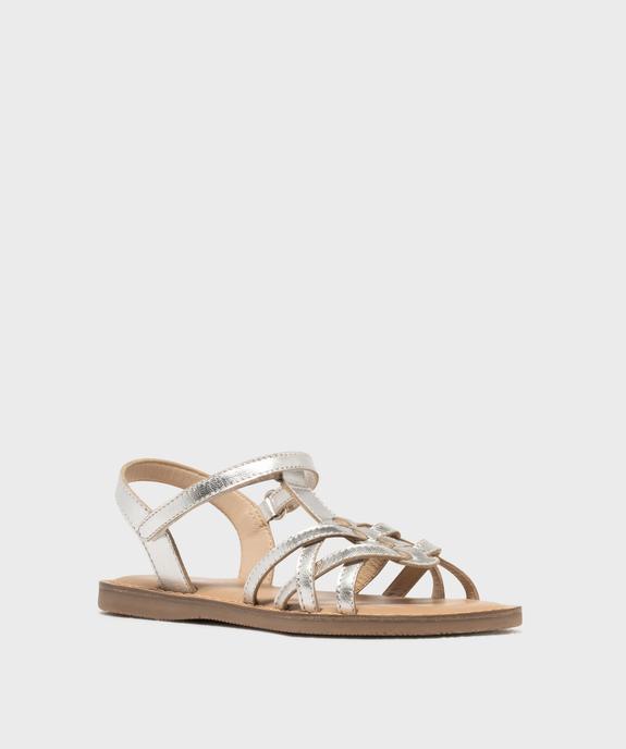 Sandales en cuir avec bride à scratch fille - Lovely Wings vue2 - LOVELY WINGS GEMO FOR GOOD - GEMO