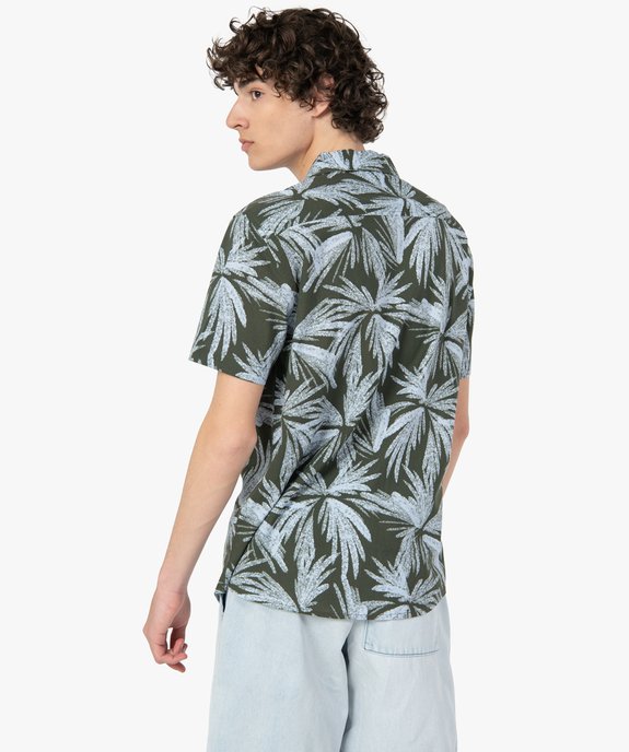 Chemise homme imprimée à manches courtes et col cubain vue3 - GEMO (HOMME) - GEMO