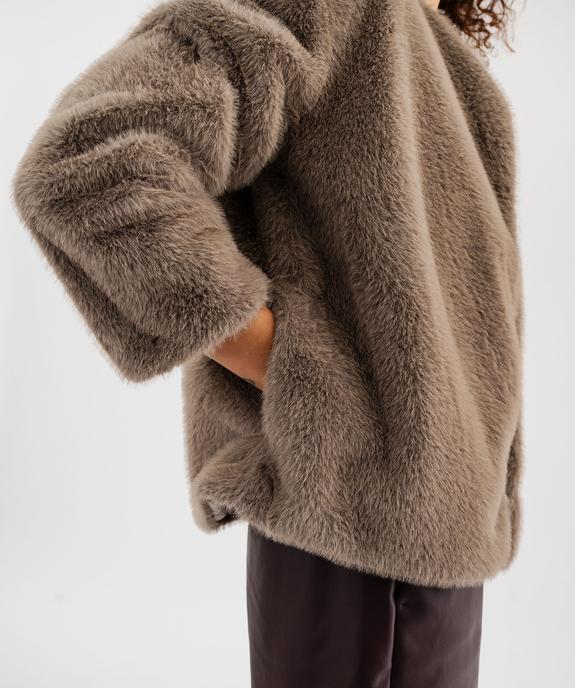 Manteau court en fourrure imitation femme vue7 - GEMO 4G FEMME - GEMO