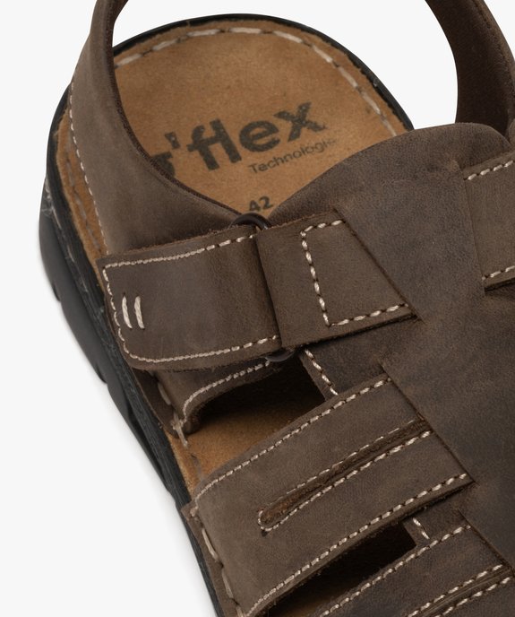 Sandales confort à bout fermé dessus cuir homme vue6 - G'FLEX - GEMO