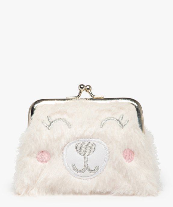 Porte-monnaie enfant ours en maille peluche vue1 - GEMO (ENFANT) - GEMO