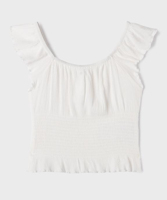 Blouse manches courtes en viscose à col Bardot fille vue1 - GEMO 4G FILLE - GEMO