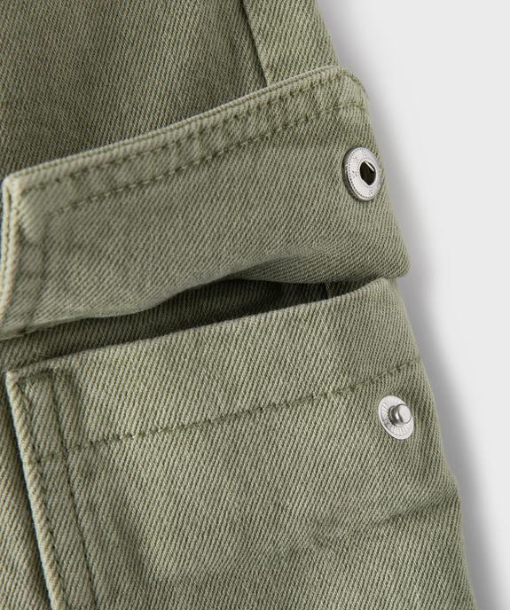 Pantalon cargo loose en denim stretch coloré garçon vue3 - GEMO (JUNIOR) - GEMO
