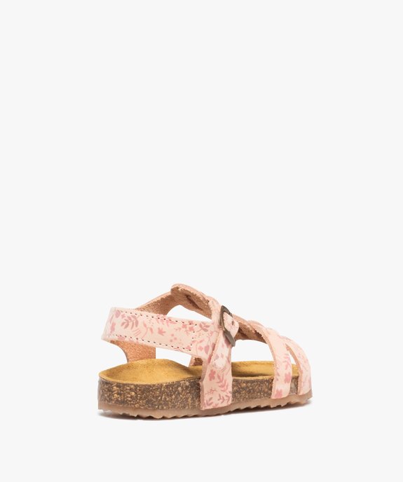 Sandales bébé fille dessus cuir à motif fleuri - NA! vue4 - NA! - GEMO