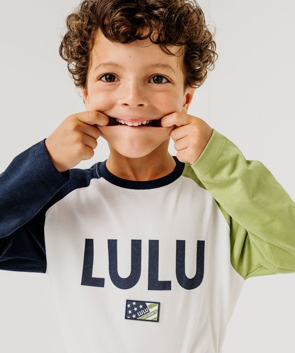 Tee-shirt manches longues raglan dépareillées garçon vue1 - LULUCASTAGNETTE - GEMO