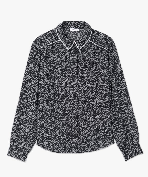 Chemise femme imprimée avec col fantaisie vue4 - GEMO(FEMME PAP) - GEMO