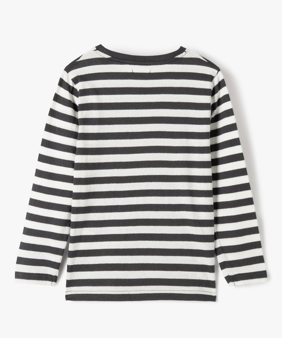 Tee-shirt garçon rayé à manches longues vue3 - GEMO (ENFANT) - GEMO