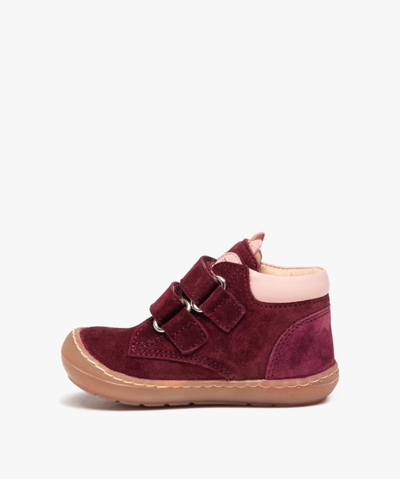 Chaussures premiers pas bébé fille dessus cuir à scratchs – NA!  vue3 - NA! - GEMO