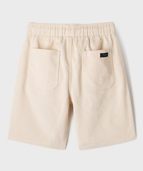 Bermuda en velours côtelé coupe regular garçon vue3 - GEMO (JUNIOR) - GEMO