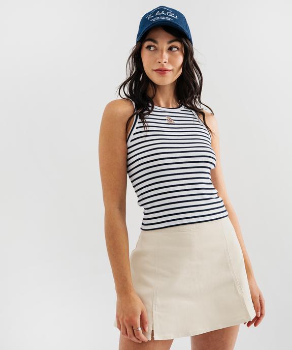 Débardeur rayé en maille côtelée fille - LuluCastagnette X Alizée vue2 - LULU CASTAGNETTE G4G D - GEMO