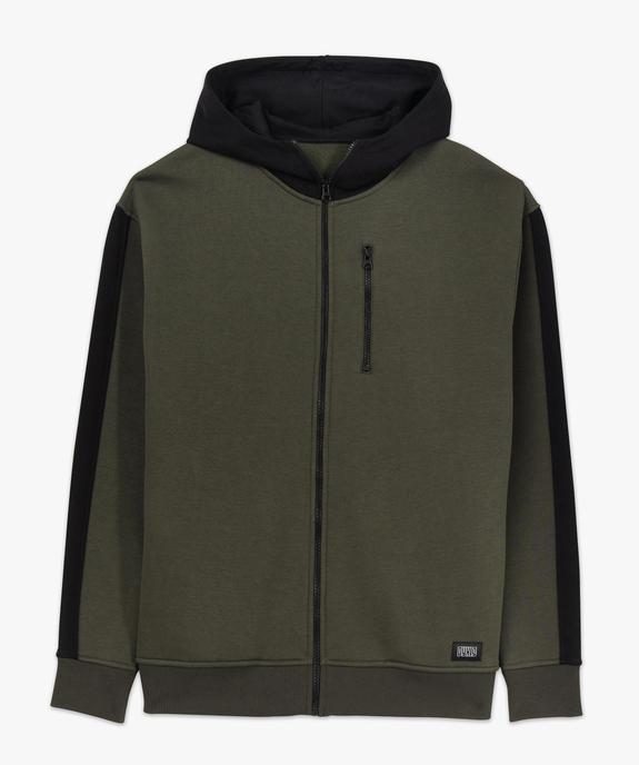 Sweat zippé à capuche bicolore homme vue4 - GEMO (HOMME) - GEMO