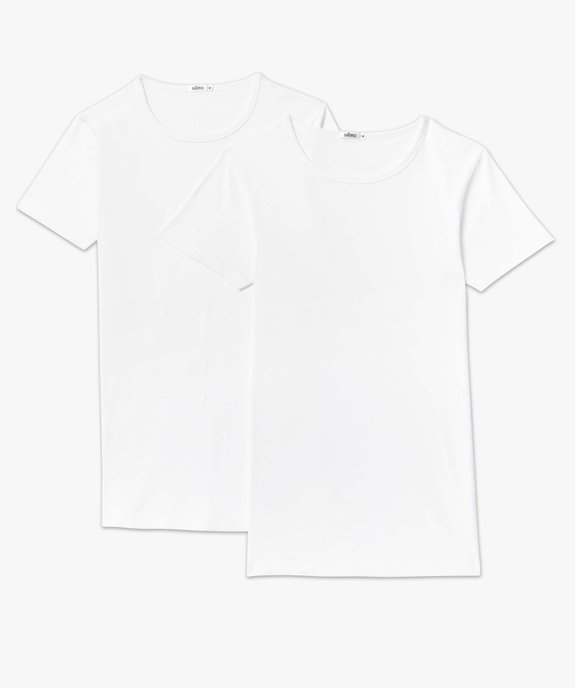 Tee-shirt homme à manches courtes et col rond en coton biologique (lot de 2) vue4 - GEMO 4G HOMME - GEMO