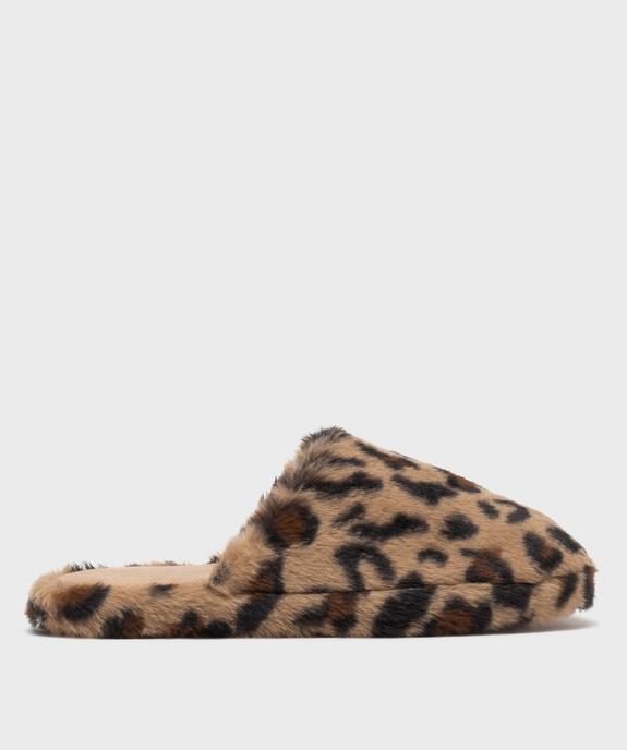 Chaussons mules en fourrure imitation imprimée léopard femme vue1 - GEMO(HOMWR FEM) - GEMO