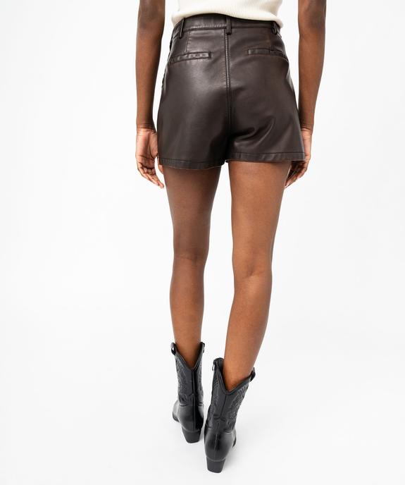 Jupe short en matière synthétique cuir imitation femme vue3 - GEMO(FEMME PAP) - GEMO